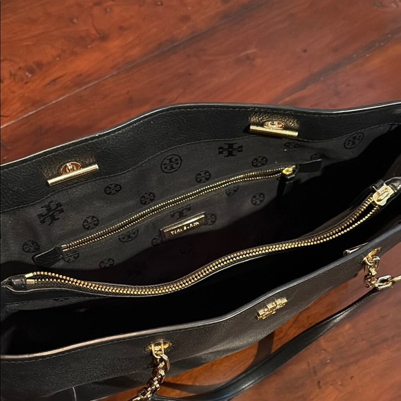 Tory Burch Marsden Black Leather Tote w/Gold Hardware - Picture 7 of 8